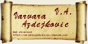 Varvara Azdejković vizit kartica